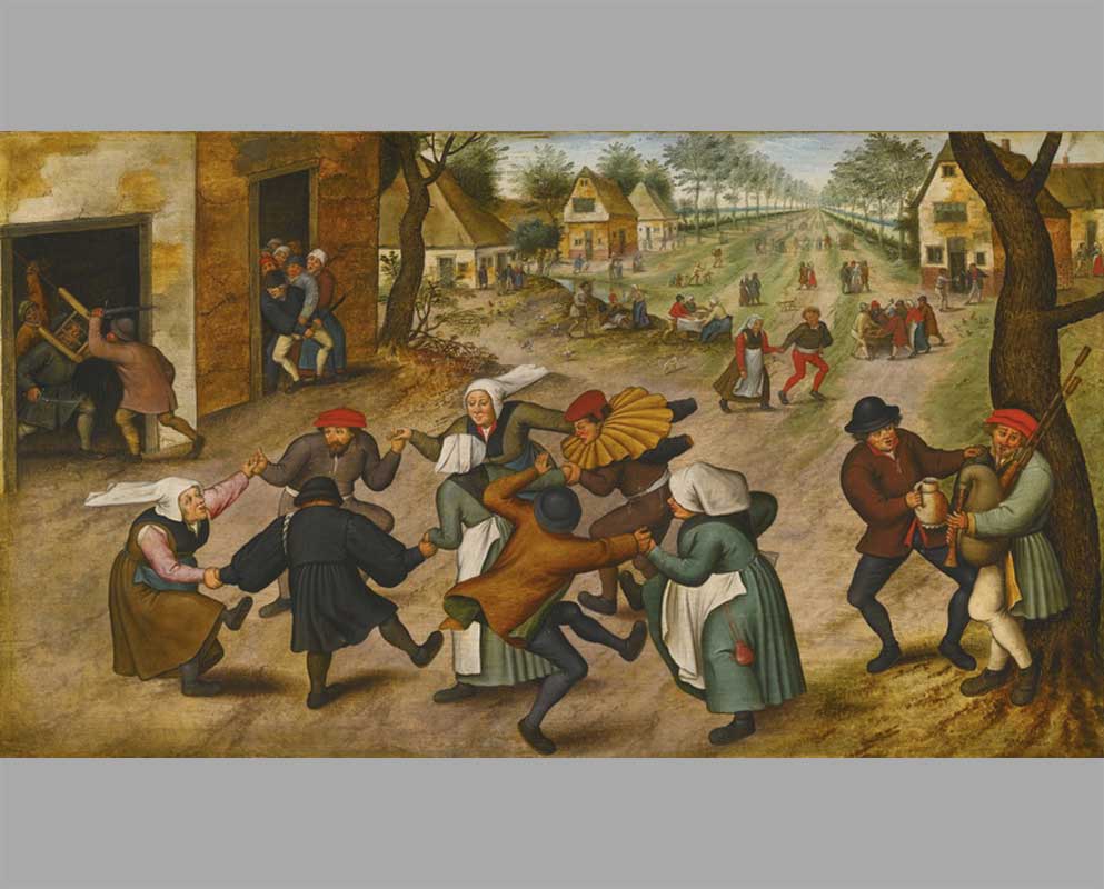 1 Деревенская улица с танцующими крестьянами