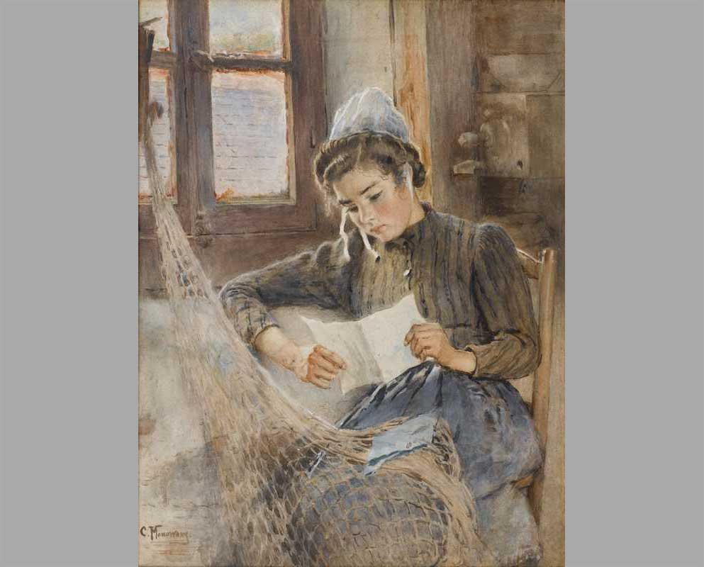 60 Бретонская девушка читает письмо