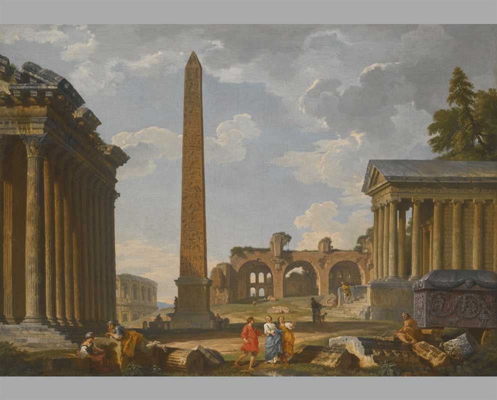 4 Вид на Рим с древними руинами и Фламинским обелиском