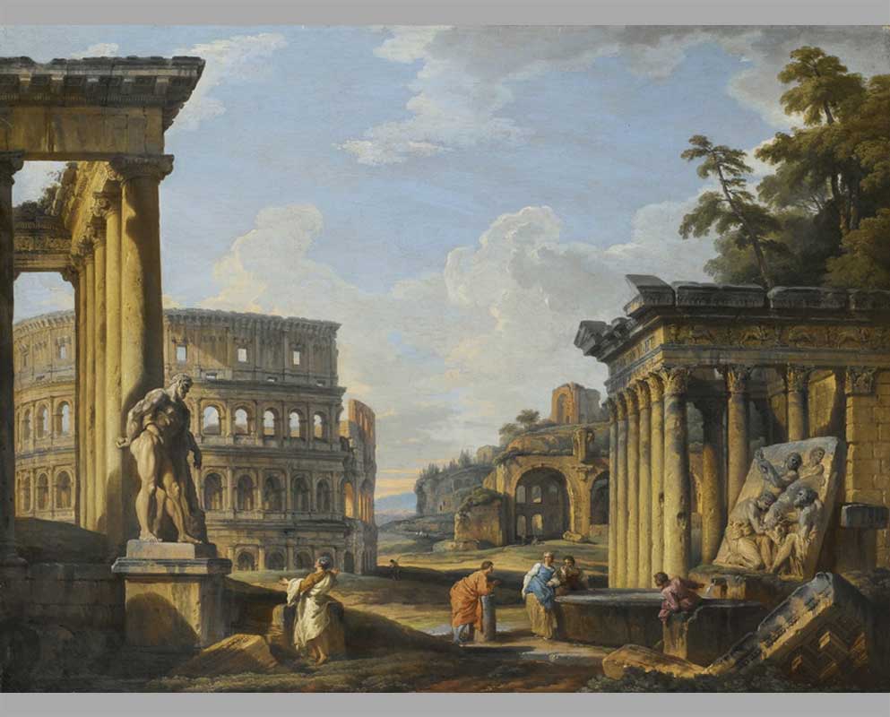 17 Каприччио из классических руин с храмом Антонина и Фаустины и Колизея