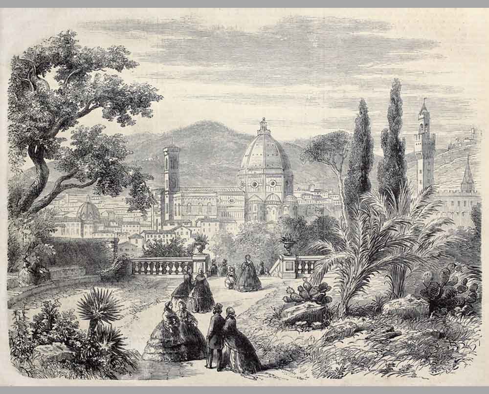 109 Гравюра Вид на базилику Санта-Мария-дель-Фьоре, Флоренция
