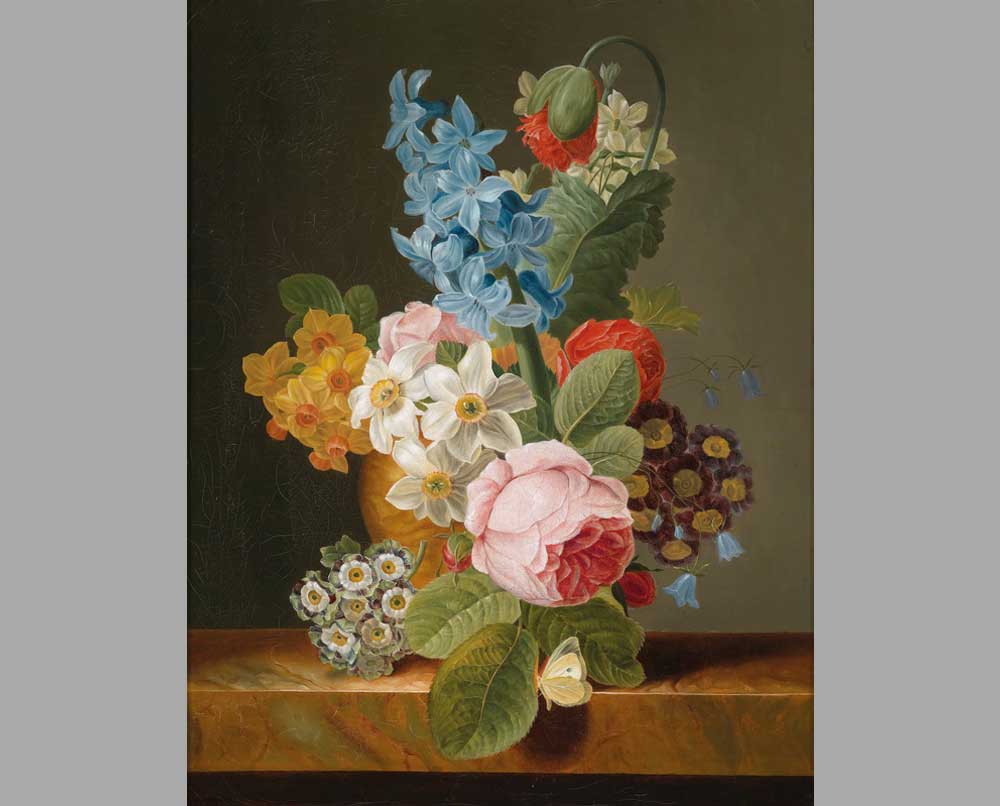 52 Ян Франс ван Дейл Натюрморт с цветами и бабочкой