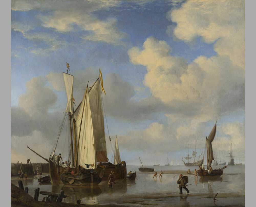 32 Виллем ван де Велде Младший Голландские суда в прибрежных водах